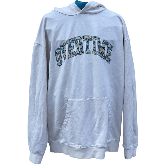 Overtime Men Large Basketball Hoodie Sweatshirt Logo Paisley Streetwear - Picture 1 of 7